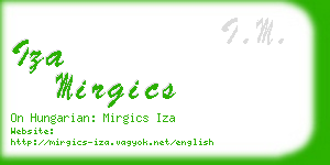 iza mirgics business card